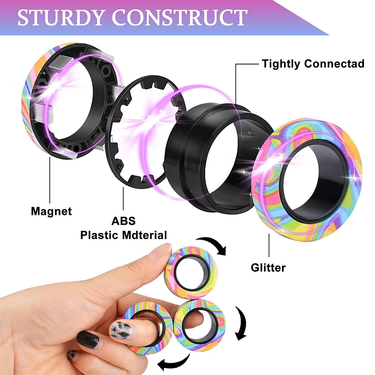 Magnetic Rings Fidget Set